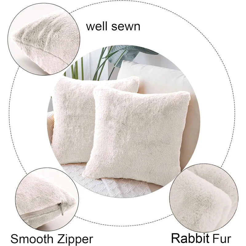 Fur Dual Cushion Cover Set (Off White) - Set Of Two media 5