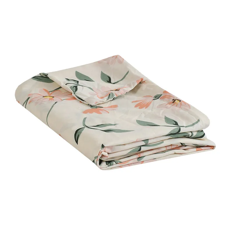 Blush Meadow Floral Cotton Duvet Cover - 210 TC media 6