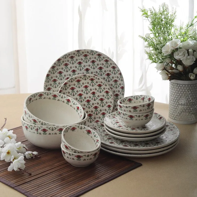 Rosetta Stoneware Dinner Set - 14 Piece Set media 1