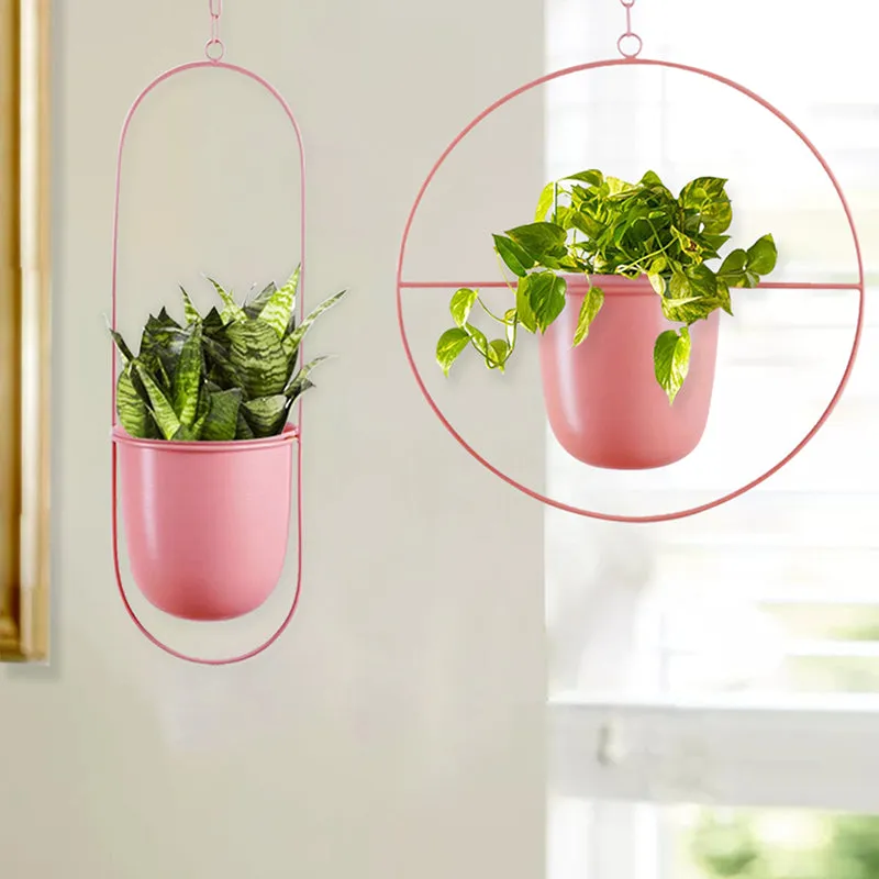 Metra Hanging Planter (Pink) - Set Of Two media 3