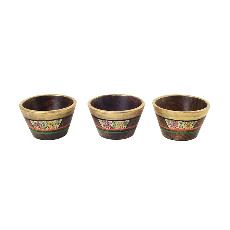 Vati Wood Bowl (175 ML) - Set Of Three media 4