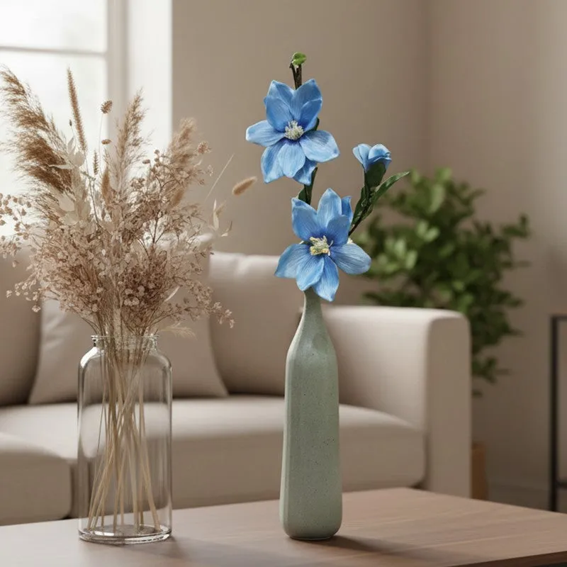 Artificial Magnolia Flower Stick - Blue,Green media 1