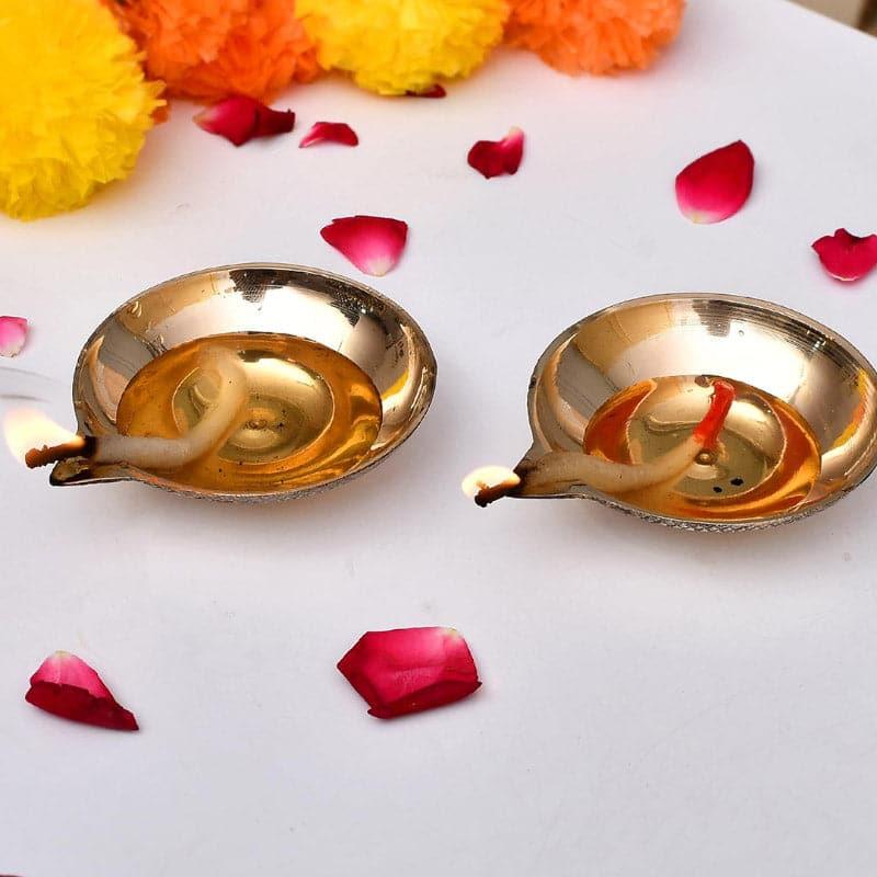 Makar Brass Diya - Set Of Two