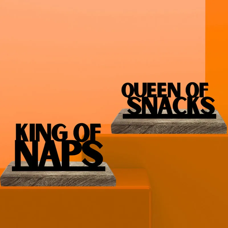 King Of Naps Typography Showpiece - Set Of Two media 3