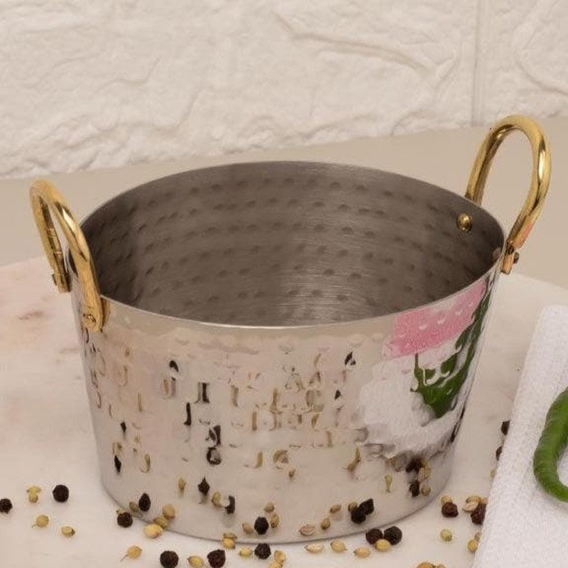 Vintage Allure Hammered Oval Serving Pot - 600 ML media 4