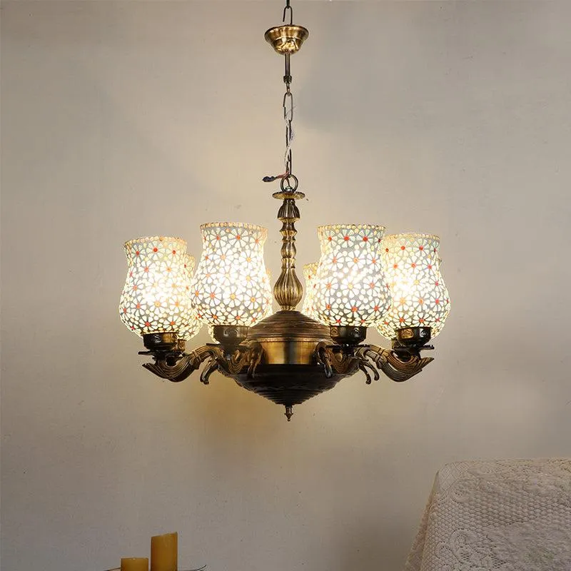 Dinara Vilona Mosaic Golden Antique Ceiling Lamp media 1