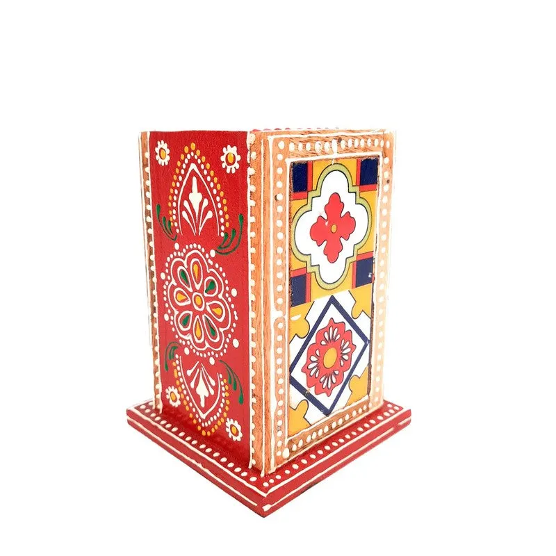 Hand-Painted Wooden Art Stationery Holder media 5