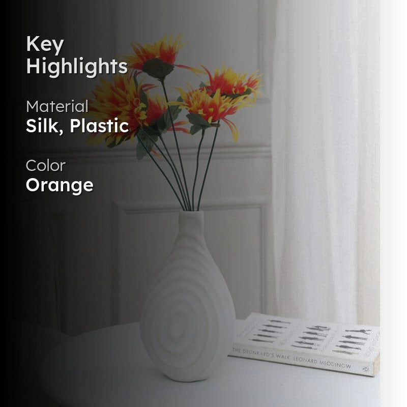 Faux Chrysanthemum Bunch - Orange media 2