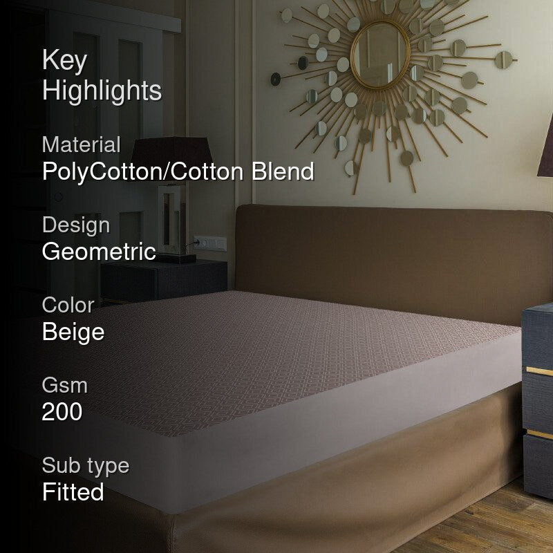 Oswal Mattress Protector - Cream media 2