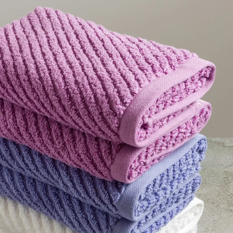 Nautica Riviera Soft Cotton Hand Towel (White, Lilac & Blue) - Set Of Six media 5