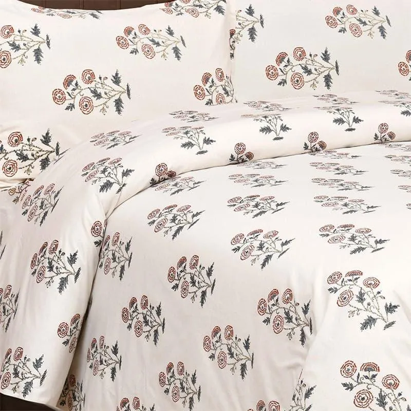Tamiksha Printed Cotton Bedsheet (Brown) - 160 TC media 3