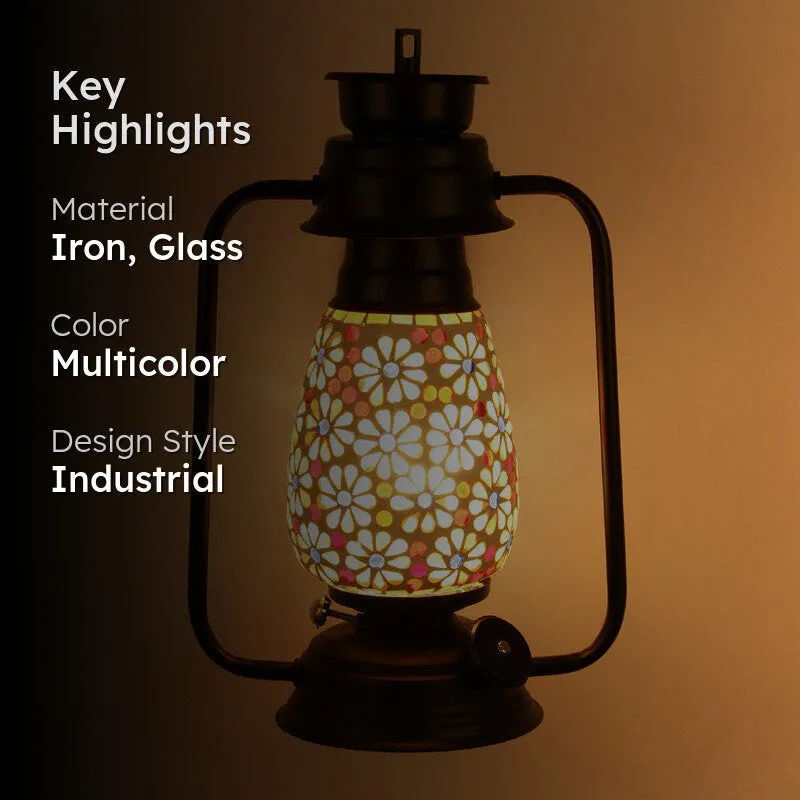 Admya Mosaic Lantern Iron Wall Lamp - Black media 2