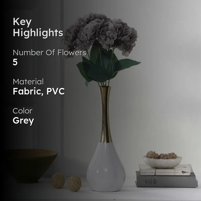 Luxury Artificial Hydrangea Flower Bunch - Grey media 2