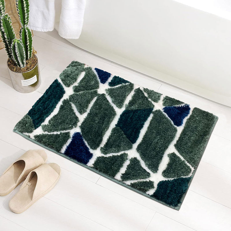 Triangle Edge Microfiber Bath Mat - Green media 3
