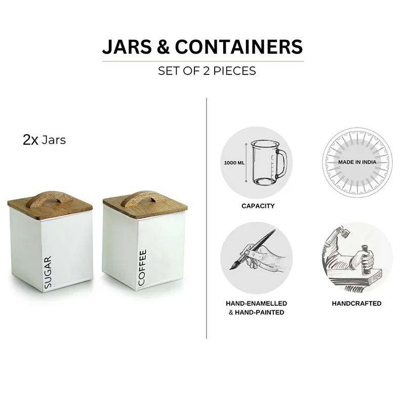 Barista's Cache "Coffee & Sugar" Iron Jar (1000 mL Each) - Set Of Two media 5