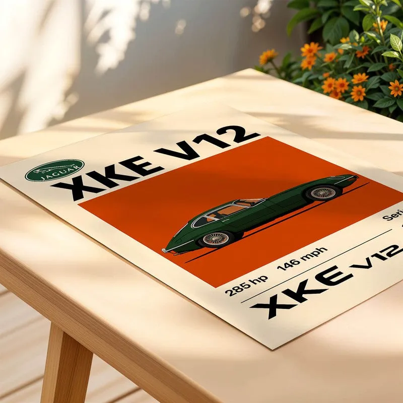 Jaguar XKE V12 Wall Poster media 4