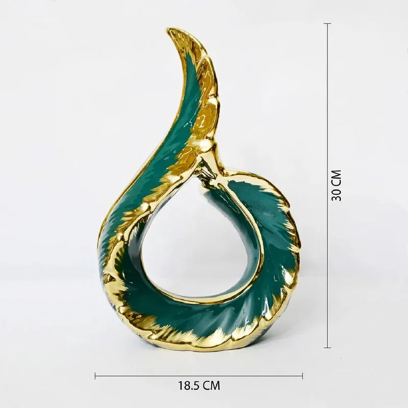 Zynera Emerald Curve Decorative Showpiece - Blue media 5