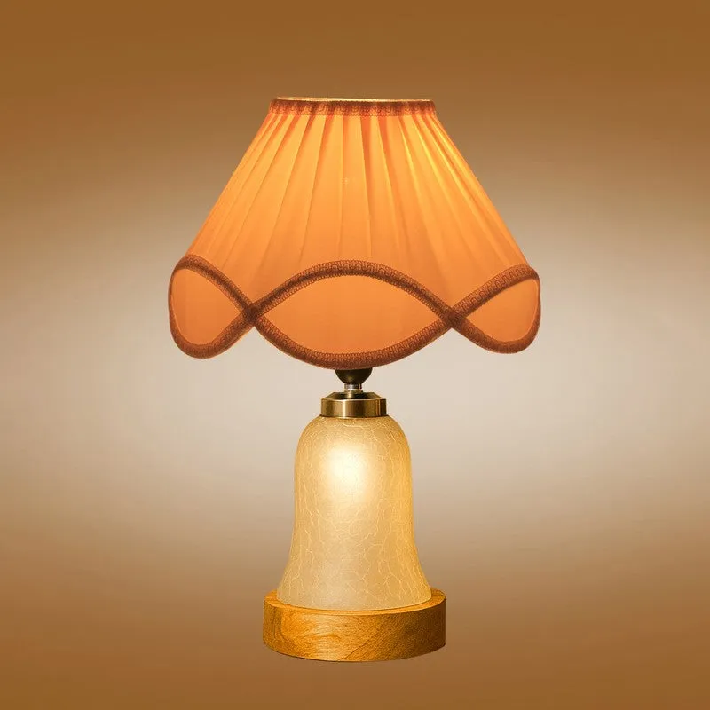 Zoravelle Arc Pleated Wooden Table Lamp - White media 7