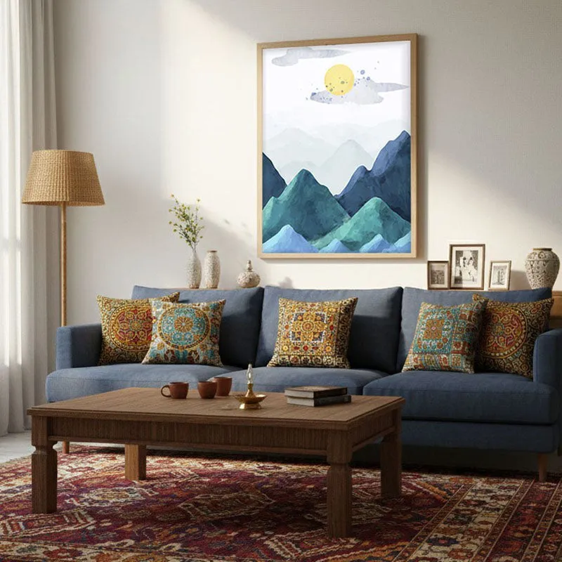 Blue Peaks Archival Paper Wall Art - Natural Brown Frame media 4
