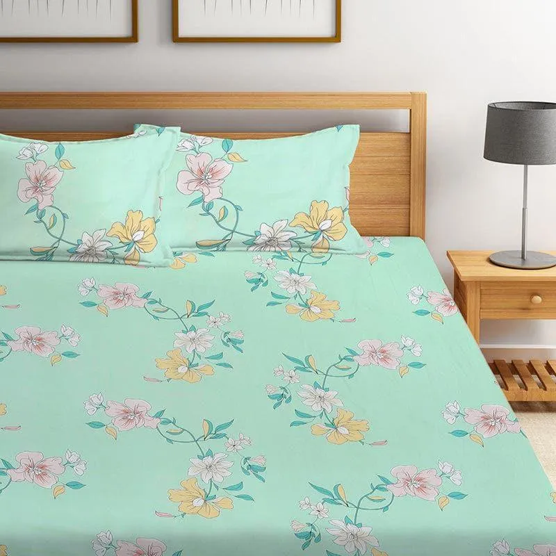 Cyan Mangolia Bedsheet - 150 GSM media 1