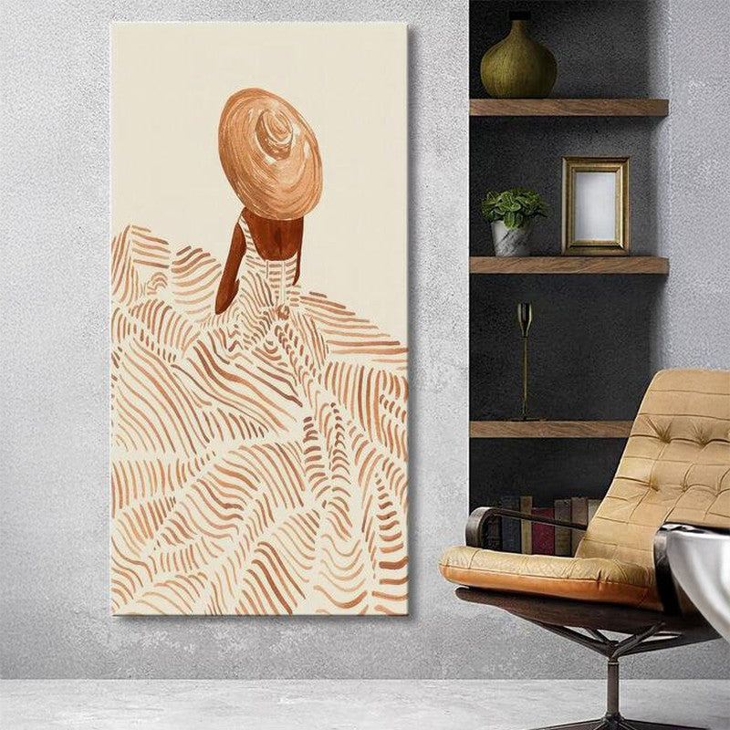 Single Woman in a Rural Landscape Wall Painting