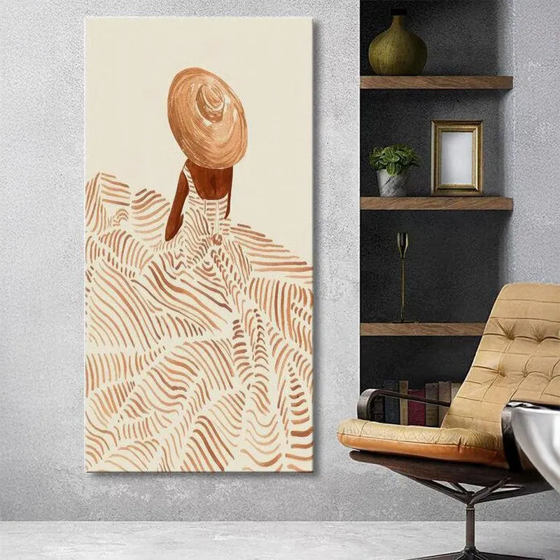 Single Woman in a Rural Landscape Wall Painting media 1