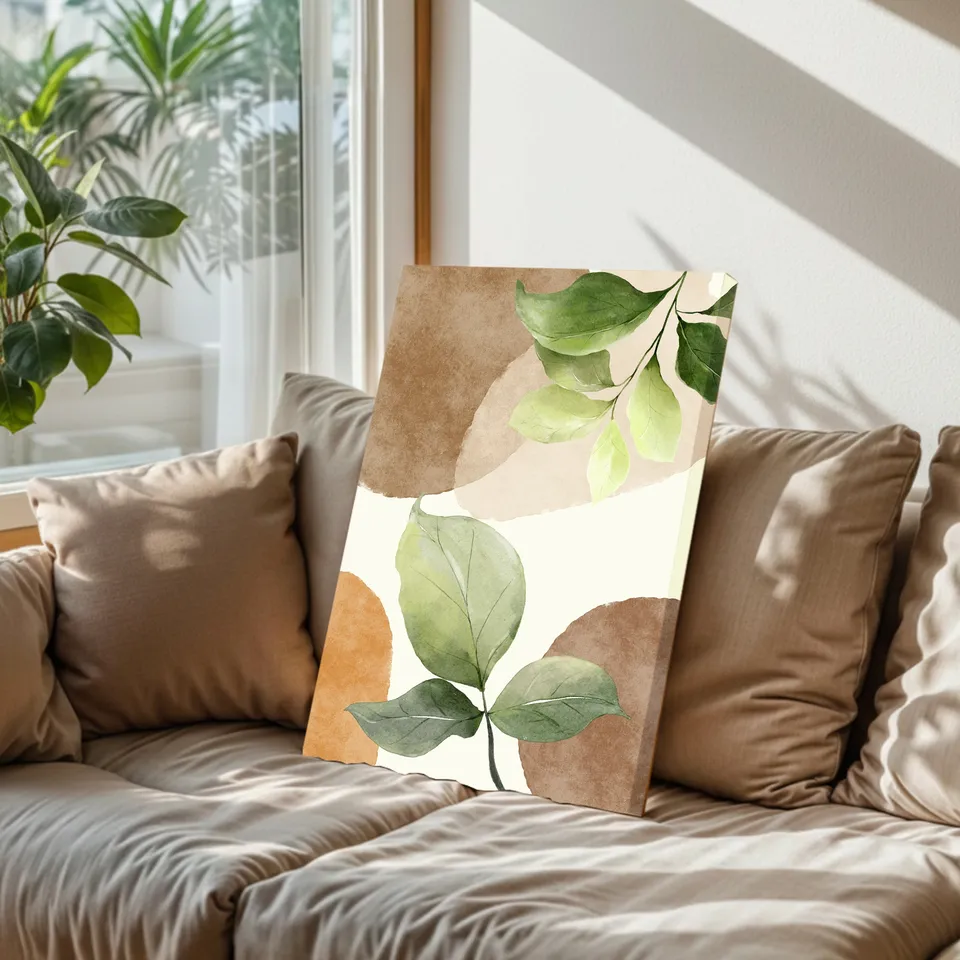 Boho Botanical Leaf Canvas Wall Art media 6