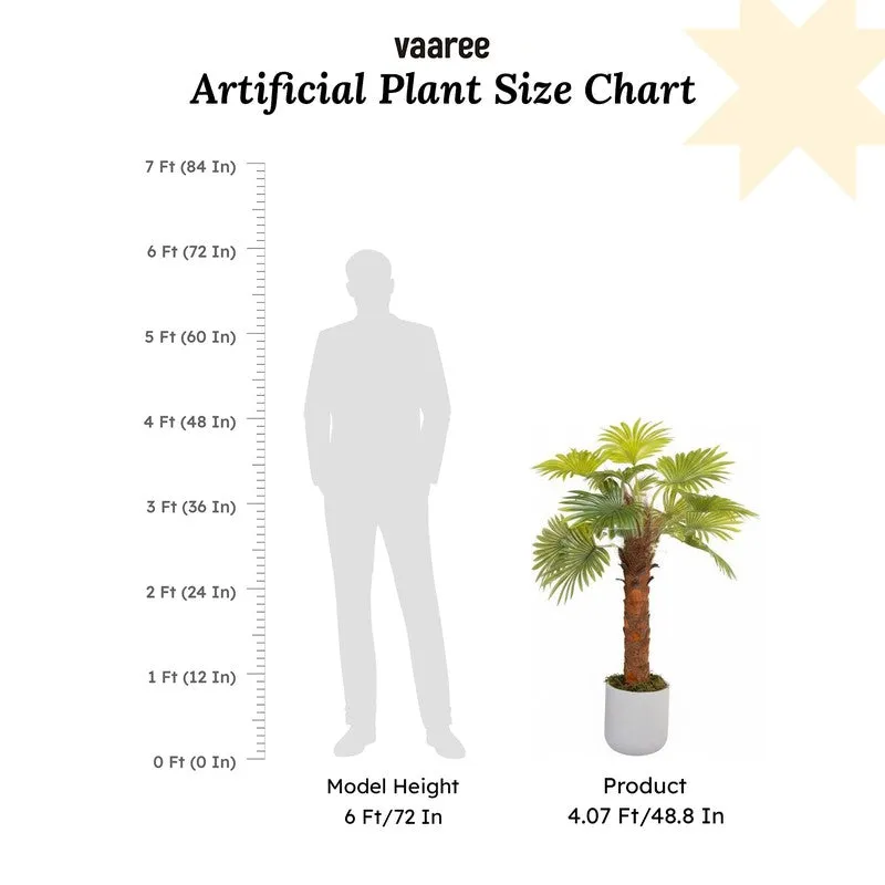 Artificial Fan Palm Plant Without Pot - 4 Feet media 7