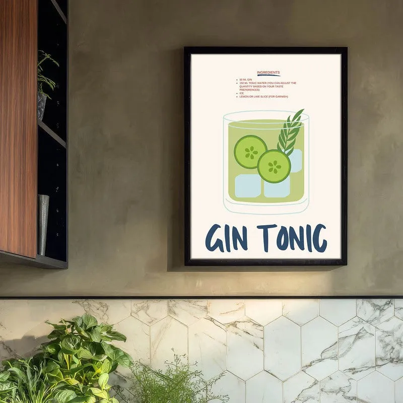 GinTonic Archival Canvas Wall Art - Black media 3