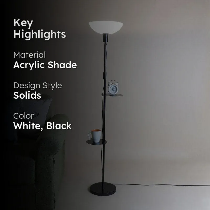 Corvina Black Floor Lamp With Shelf media 2
