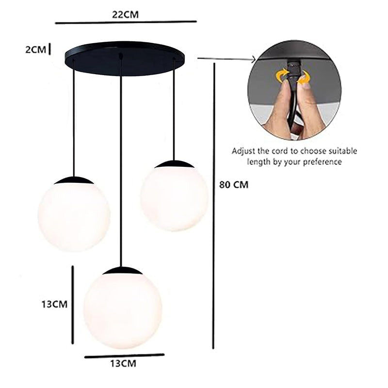 Sand thread Glass Ceiling Lamp - Black & White media 8