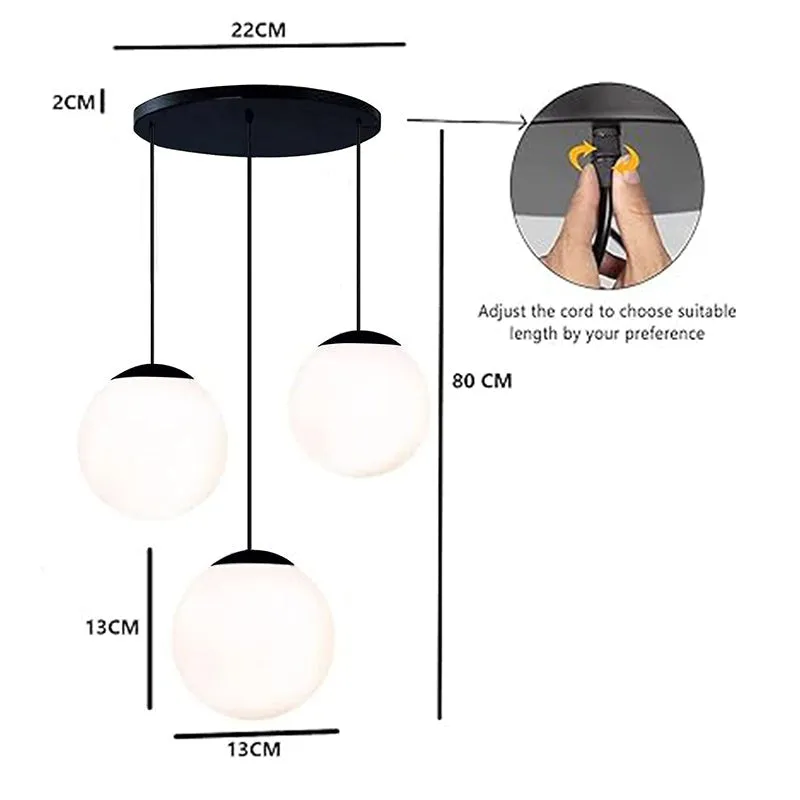 Sand thread Glass Ceiling Lamp - Black & White media 8