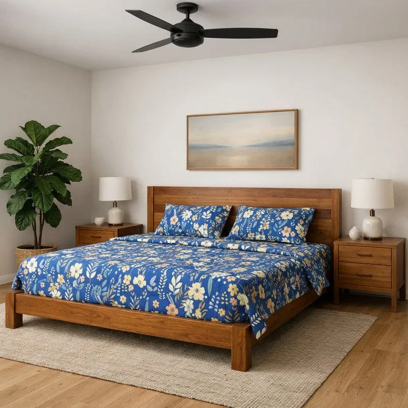 Hawaii Island Microfiber Bedsheet (Blue) - 130 GSM media 1