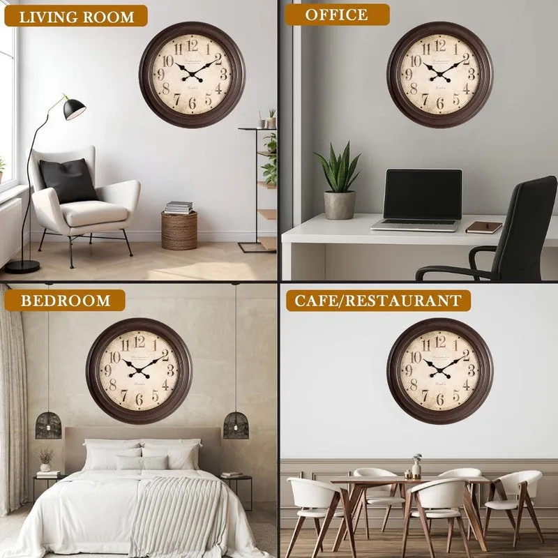 Homestead Round Wall Clock - Brown media 8