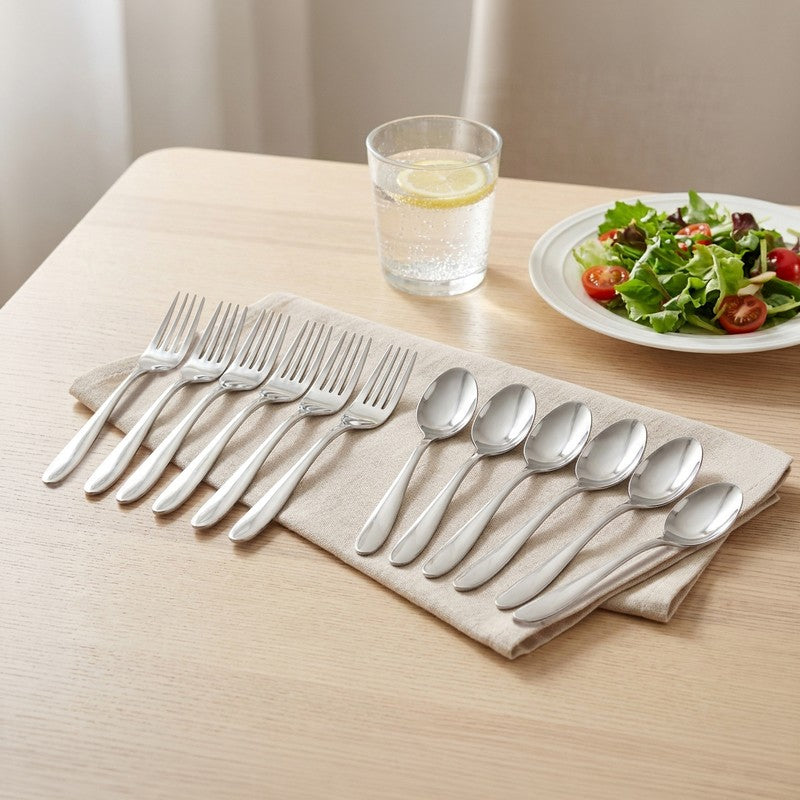Stainless Steel Cutlery Set - Set of Twelve