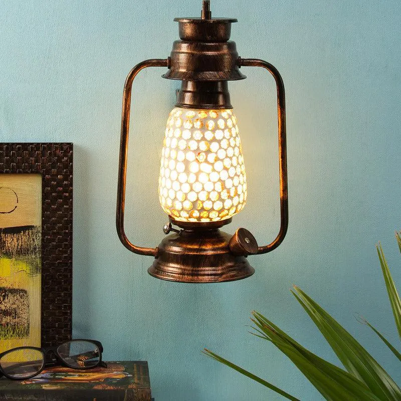 Navina Mosaic Lantern Iron Wall Lamp - Copper media 1