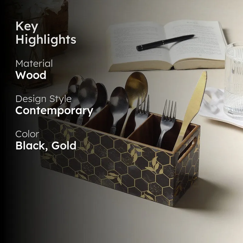 Hexiq Wooden Cutlery Holder media 2