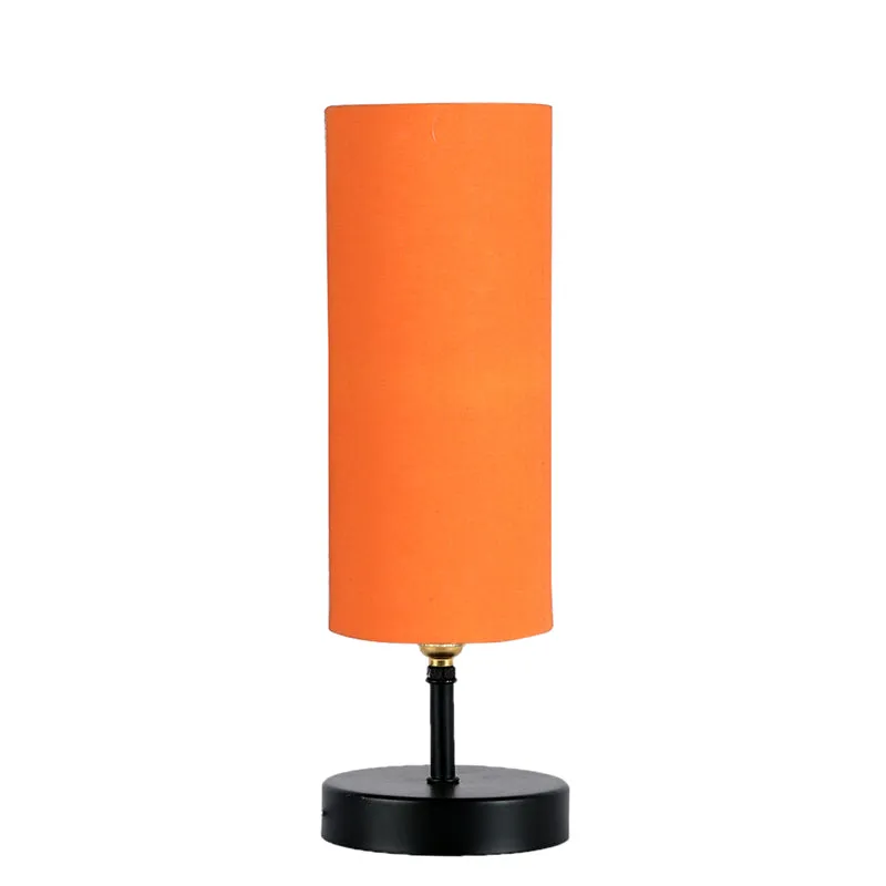 Hisha Metal Wooden Table Lamp - Orange,Black media 4