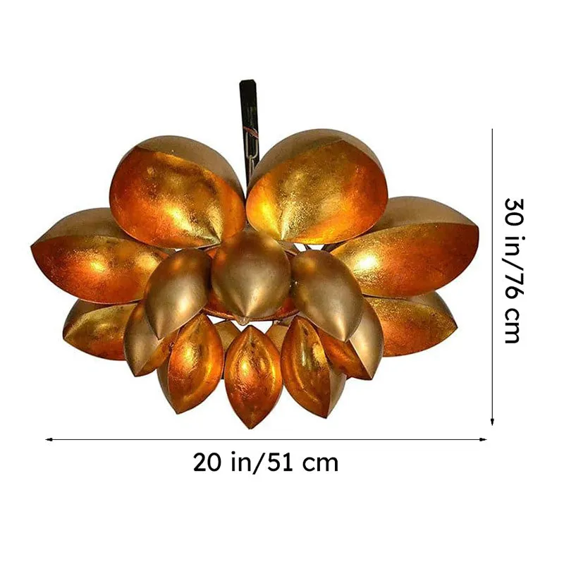 Kamal Metal Gold Ceiling Lamp media 5