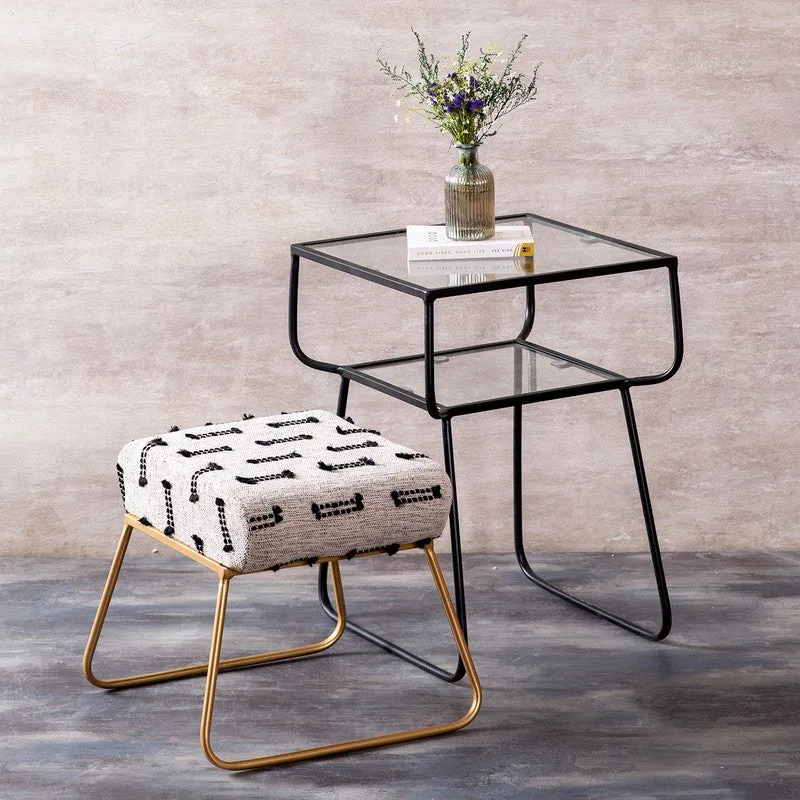 Hearth Iron Side Table with Stool - Two Piece Set media 1
