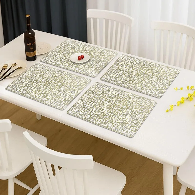 Auralin Golden Rectangle PVC Table Mats - Set Of Four media 1