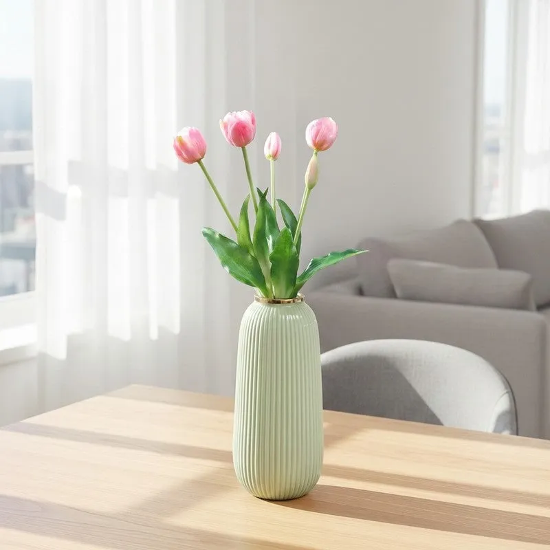 Tulip Artificial Flower Bunch - Light Pink media 1