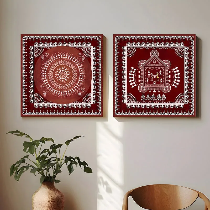 Tribal Motif Wall Art - Set Of Two media 4