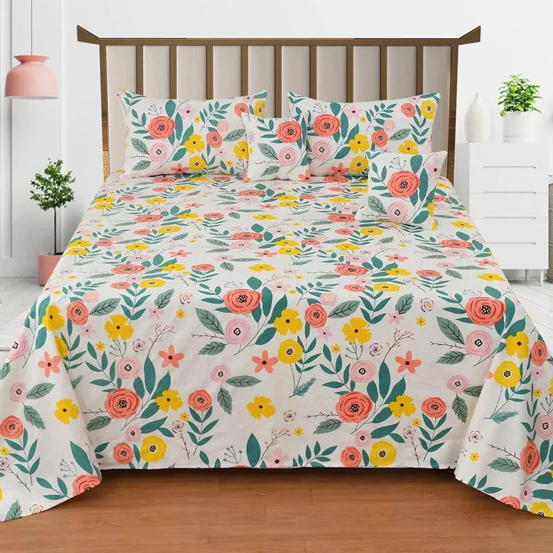 Popping Poppies Floral Quilted Microfiber Bedding Set - Five Piece Set media 1