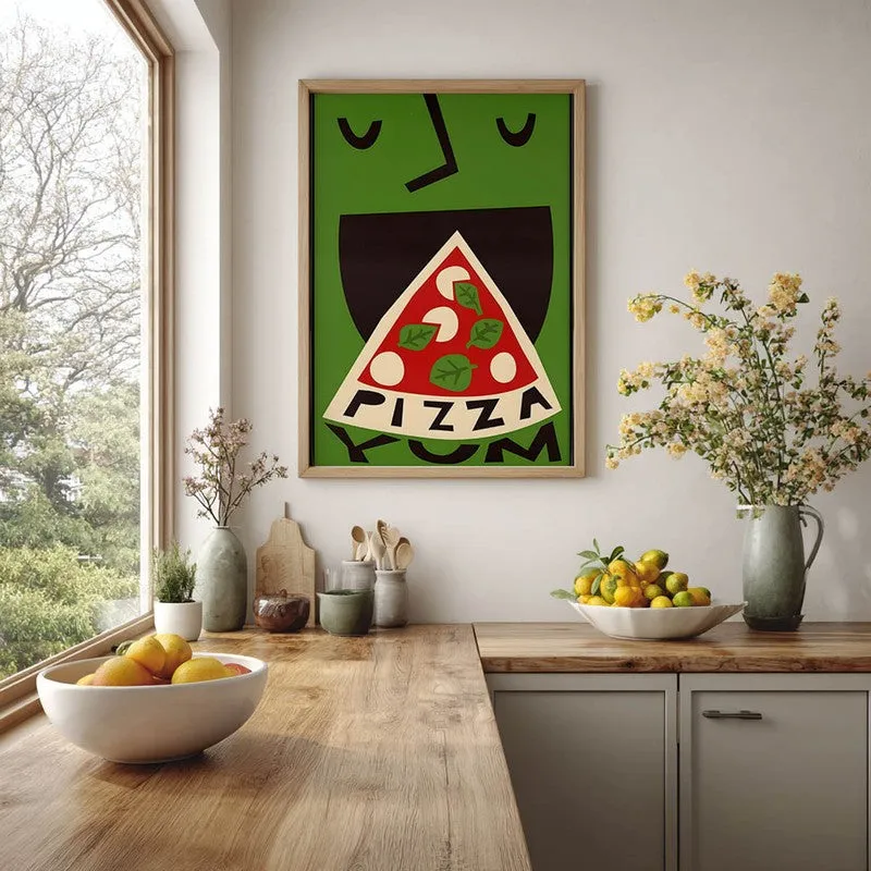 Pizza Bliss Archival Canvas Wall Art - Brown media 5