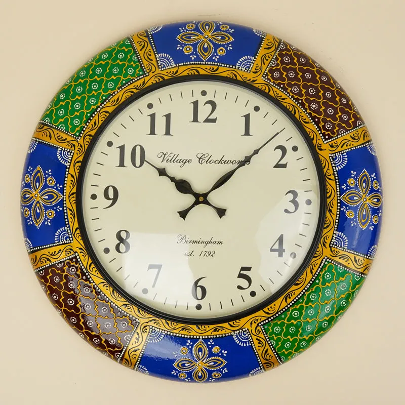 Vortex Of Time Hand Painted Wood Wall Clock media 3