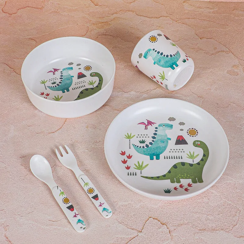 Dino Doodle Kids Dinner Set - Five Piece Set media 4