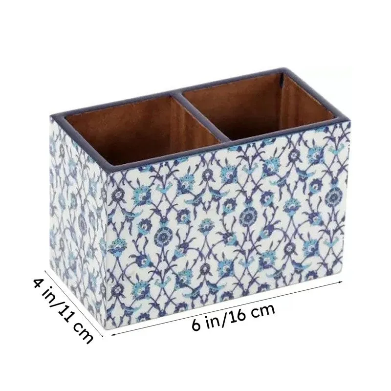 Indigo Florets Cutlery Stand media 6