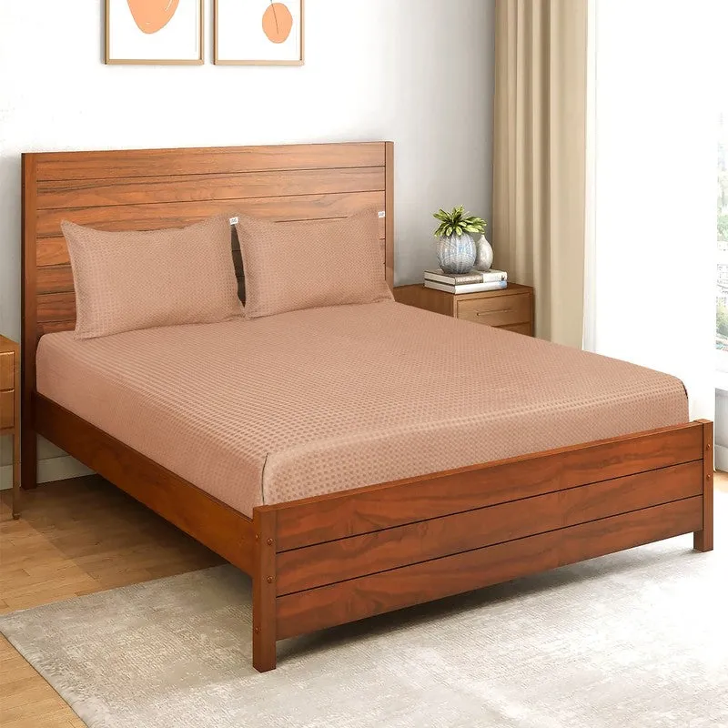PlainLux Cotton Bedsheet (Beige) - 150 TC media 1