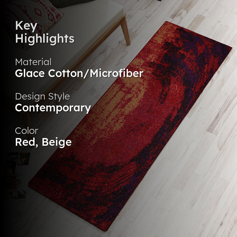 Alera Abstract Micro Fiber Runner Rug - Red media 2